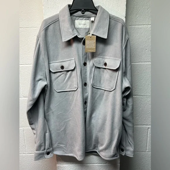 Ecothreads Men's Light Gray Sweater Fleece
Shirt Jacket - Large - Picture 1 of 5